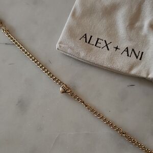 *NEW* Alex and Ani Gold Oui Heart Accent Chain Bracelet